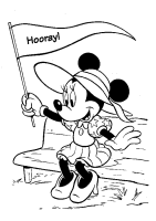 Een kleurplaat van  minnie mouse